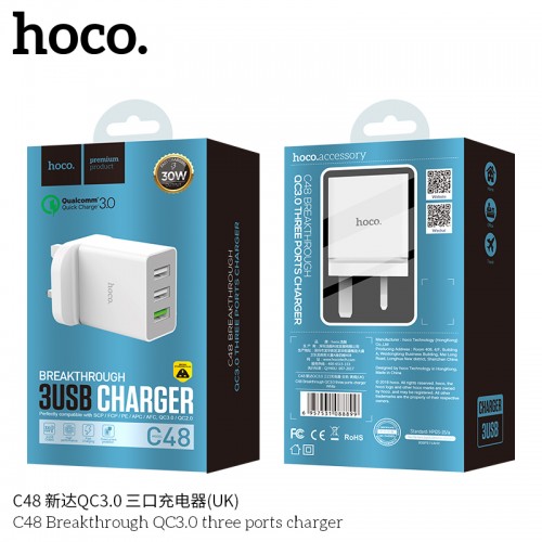C48 Breakthrough QC3.0 Three Ports Charger